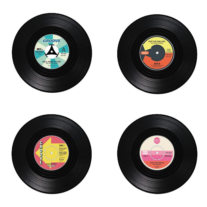 Glasunderlägg Vinylskivor - 4-pack Glasunderlägg Vinylskivor - 4-pack