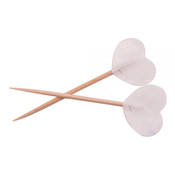 Partypicks Hjärtan - 50-pack Vita