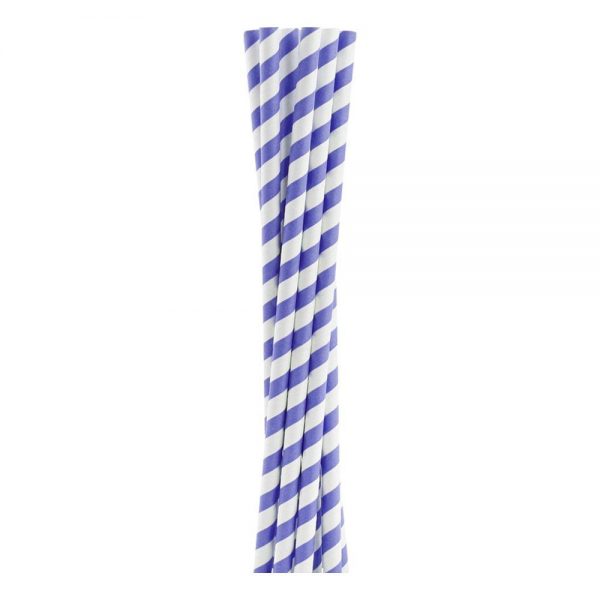 Papperssugrör Shake Lila Randiga - 10-pack