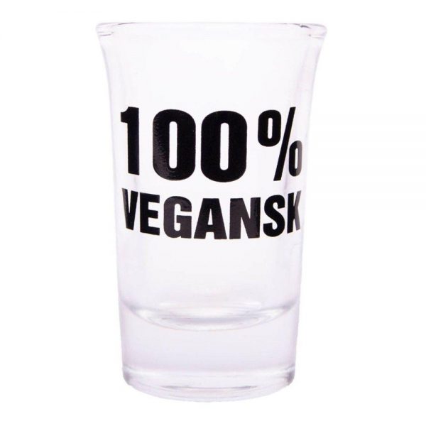 Snapsglas med Text - 100% Vegansk