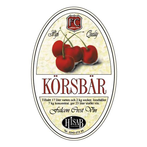 Vinetiketter Körsbär - 25-pack