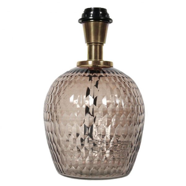 Julia Bordslampa / Lampfot i glas - Brun 27 cm