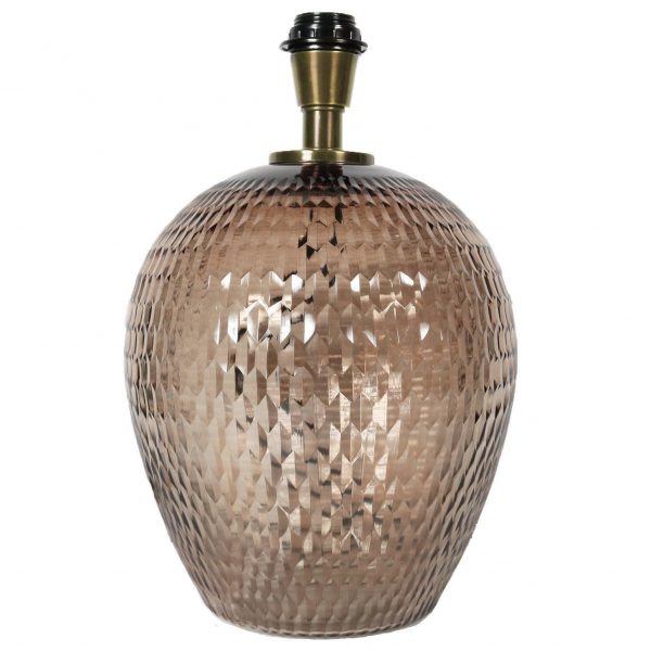 Julia Bordslampa / Lampfot i glas - Brun 38 cm