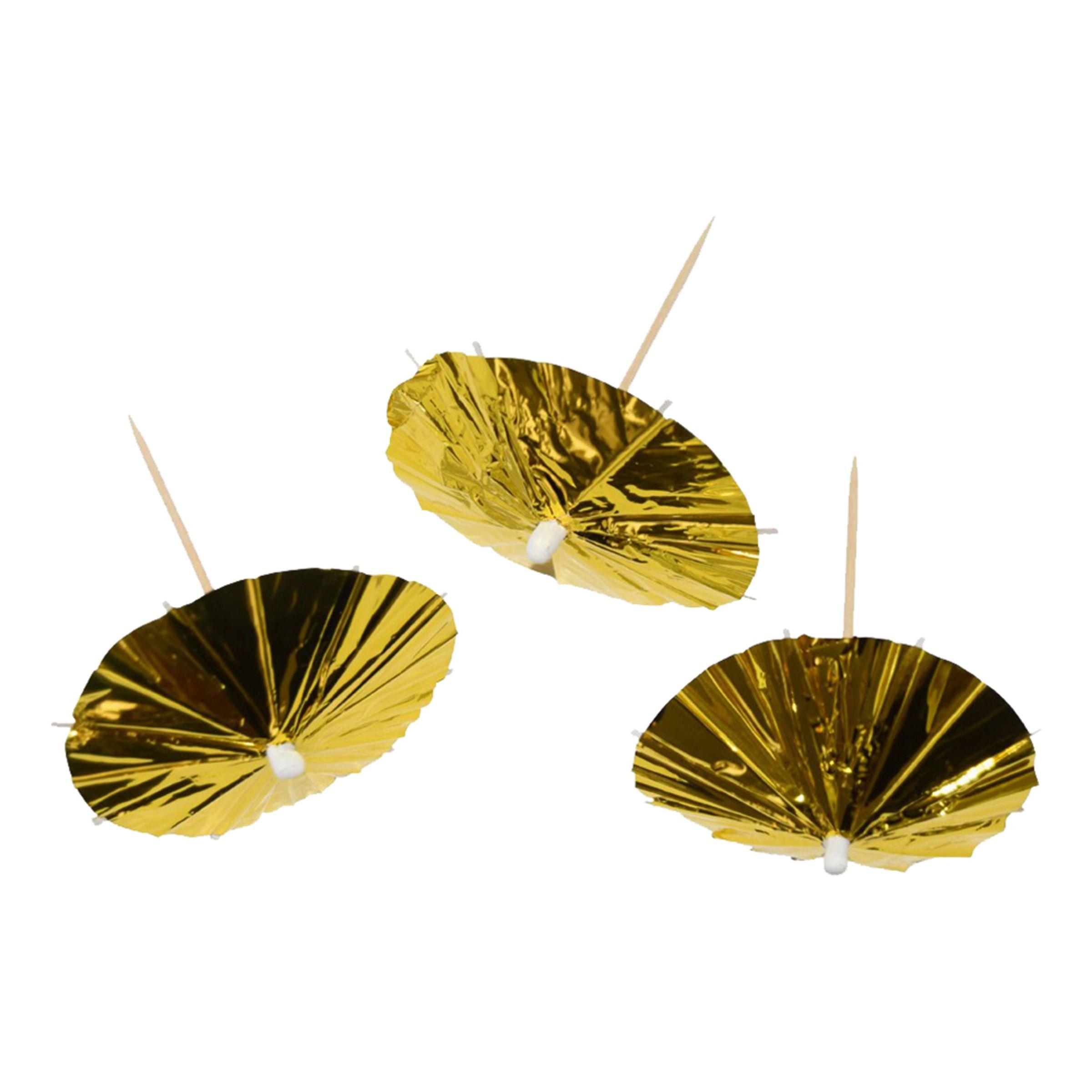 Drinkparasoll Guld - 10-pack Drinkparasoll Guld - 10-pack
